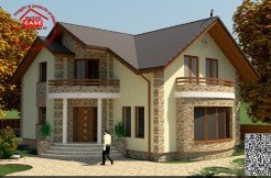Proiect casa cu Mansarda cu 3 dormitoare, 2 bai